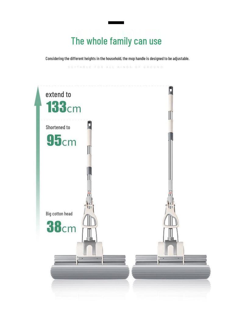 2025 Безручный Большой Напольный Швабра-Моп из Нержавеющей Стали с PVA Впитывающим Покрытием