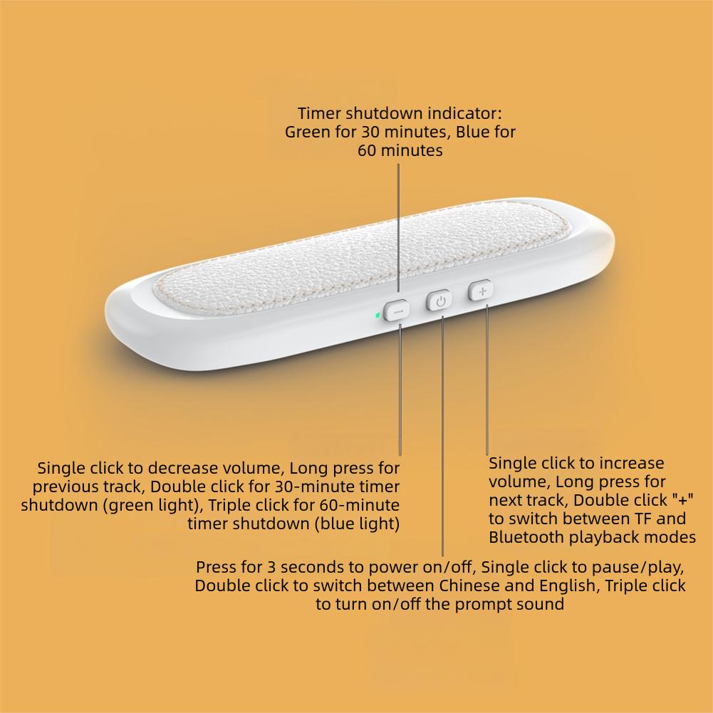 Мини Bluetooth-динамик костной проводимости Помощь для сна Беспроводная звуковая панель Под подушку Стерео Музыкальный плеер MP3 с картой TF Заснуть