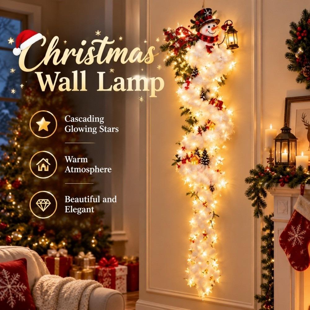 Cascading Glowing Christmas Wall Lamp Star Wall Decor Santa Light Home