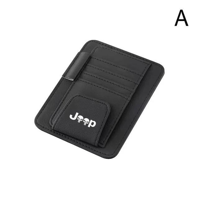 JOT2 Car Sun Visor Organizer Multi-Pocket Auto Interior Universal For Jeep Renegade Compass Wrangler Grand Cherokee Car Accessories