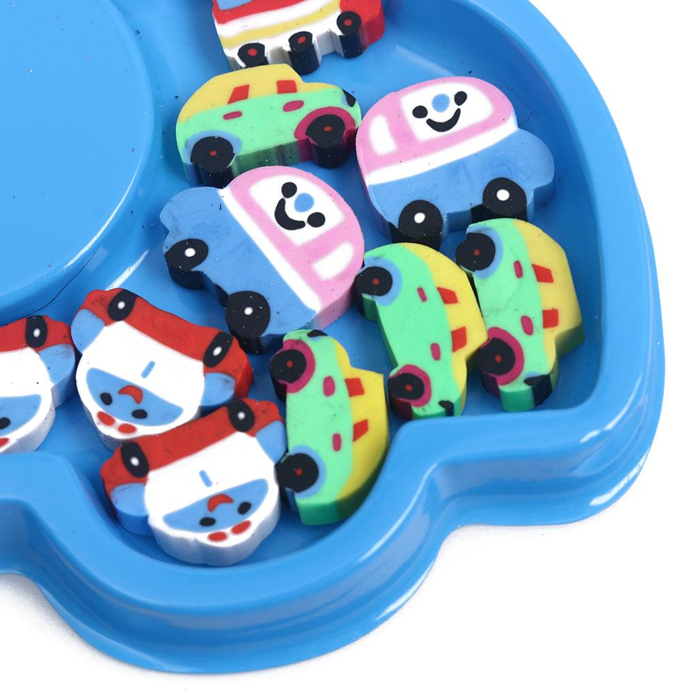Color Random Diy Student Supplies New Christmas Style Pencil Eraser Animal Cartoon Shape Rubber