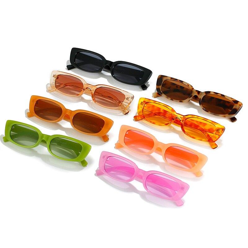 SO & EI модные маленькие прямоугольные солнцезащитные очки женские винтажные желе чайные зеленые трендовые мужские квадратные солнцезащитные очки с градиентом