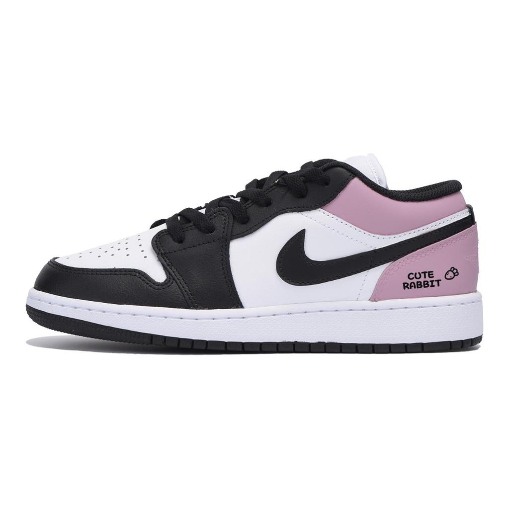 Jordan Air Jordan 1 Singing At Dusk Rouge Устойчивые к истиранию Низкие Винтажные Баскетбольные Кроссовки Мужские Белый Розовый 553558-131(Команда85-)