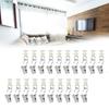 1set Shower Curtain Pulley Clamps 30pcs Iron Hooks+30pcs Gliders Metal Curtain Hooks for Drapery Rails Smooth Glidings