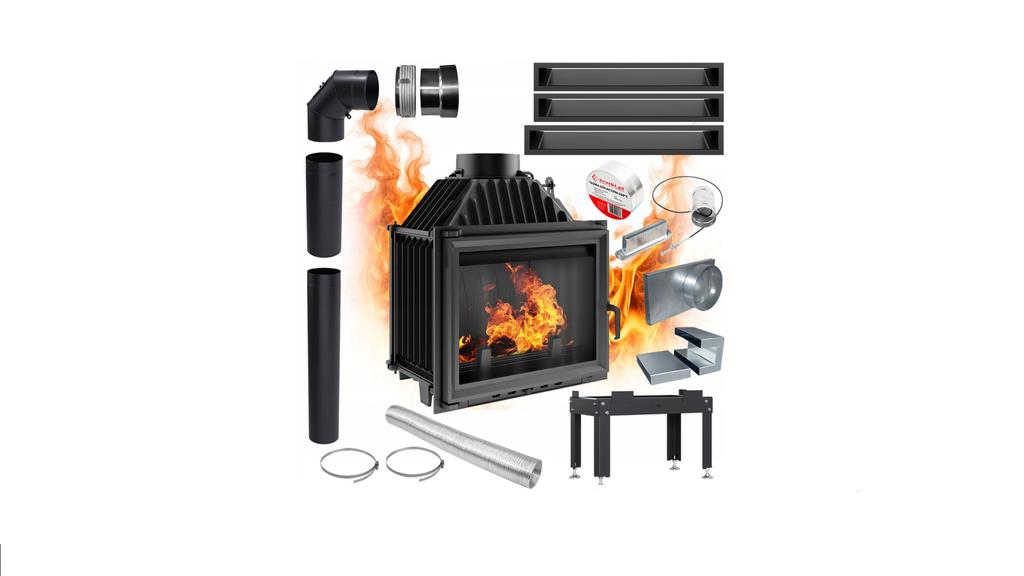 Воздушная каминная вставка KRATKI MAJA 8 кВт Ø 200 Экодизайн Чугун SET