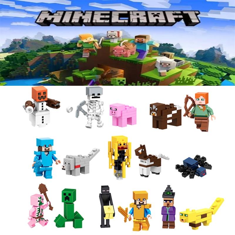 Набор из 16 строительных блоков на тему Minecraft для украшения торта и набор для создания фигурок своими руками