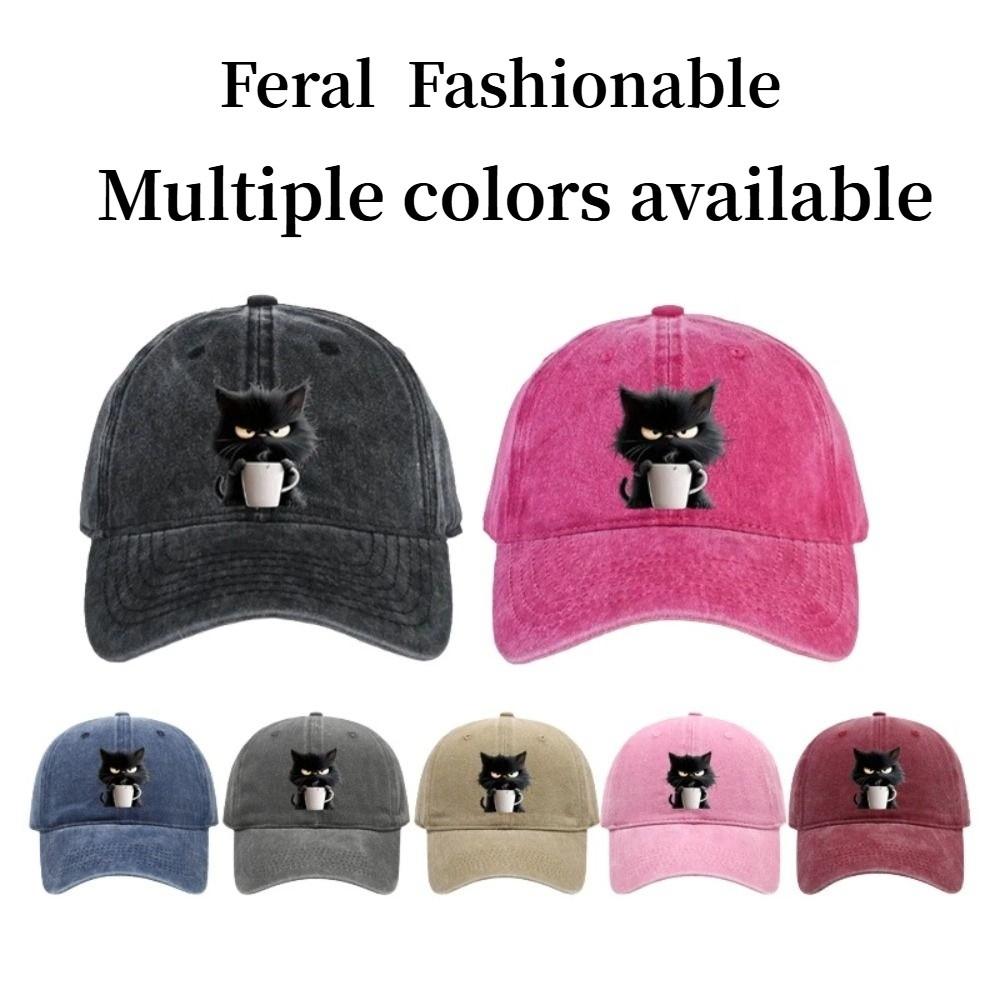 Adjustable Cat Baseball Cap Cool Cat Duck Tongue Hat Fashionable Feral Trucker Hat Unisex Styles