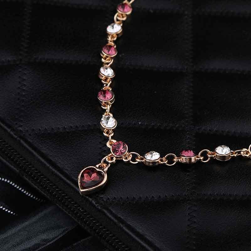 Изысканный Самый Горячий Женский Женский Кристалл Стразы Браслет Океанский Синий Браслет Цепочка Сердце Для Элегантного Стиля