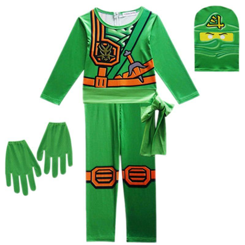 Крутой детский косплей-набор одежды в стиле Ниндзяго с перчаткой, шляпой и комбинезоном