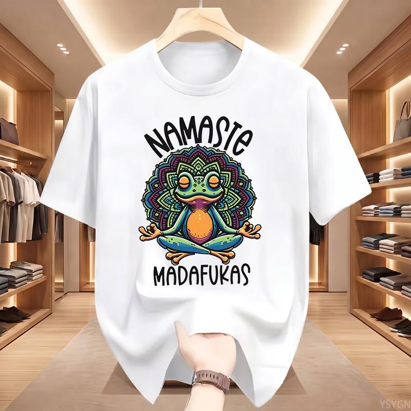 Funny Yoga T Shirt Frog Self Care Tshirt Short Sleeve Positive Cottagecore Namaste Tee Unisex Unisex Unisexs Clothes Streetwear