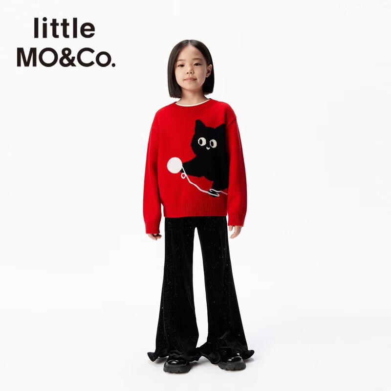 Little MO&Co. Детский пуловер с принтом кошек