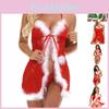 Роскошное женское сексуальное нижнее белье Красная куколка Ночная одежда Санта Рождество Пижама Стринги Комплект