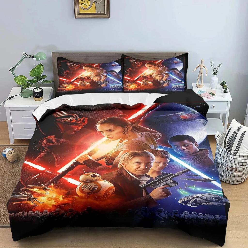 2/3pcs S-star W-wars duvet cover and pillowcase, teenager and adult bedding set,home bedroom decoration, gift for boys and girls