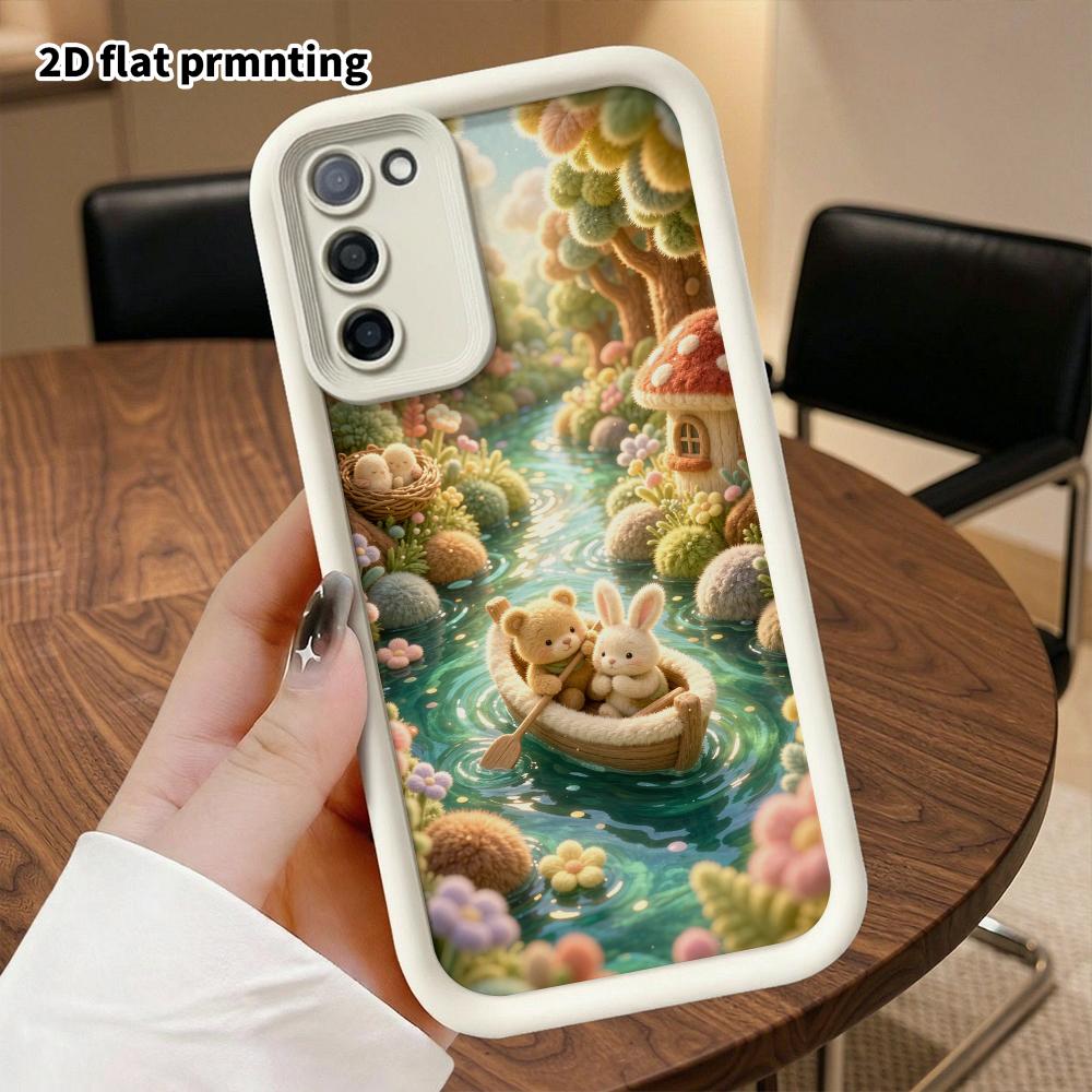 Phone Case: 2D flat, suitable for Samsung Galaxy A34 A35 M05 M06 S20 S22 S21 FE Plus 5G protective case, small river boating, perfect Christmas and Ha