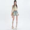 2025 High Waist Spicy Denim Mini Skirt - Slimming, Anti-Exposure, A-Line Fit for Women