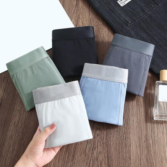 Мужские трусы-боксеры средней посадки с эластичным поясом в стиле пэчворк, цветные шорты, U-образные дышащие трусы