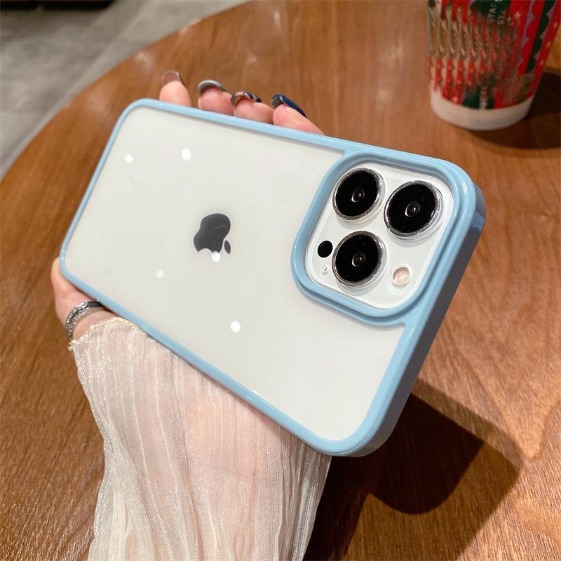 Для чехлов для iPhone акриловый прозрачный чехол для телефона для Iphone 13 12 11 Pro Xr X Xs Max 7 8 Plus светло-голубой силиконовый чехол