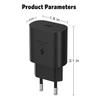 Chargeur Rapide 25W - E.F.CONNECTION - USB-C - Câble 1M - Compatible Redmi Note 14/13/12/11 - Noir
