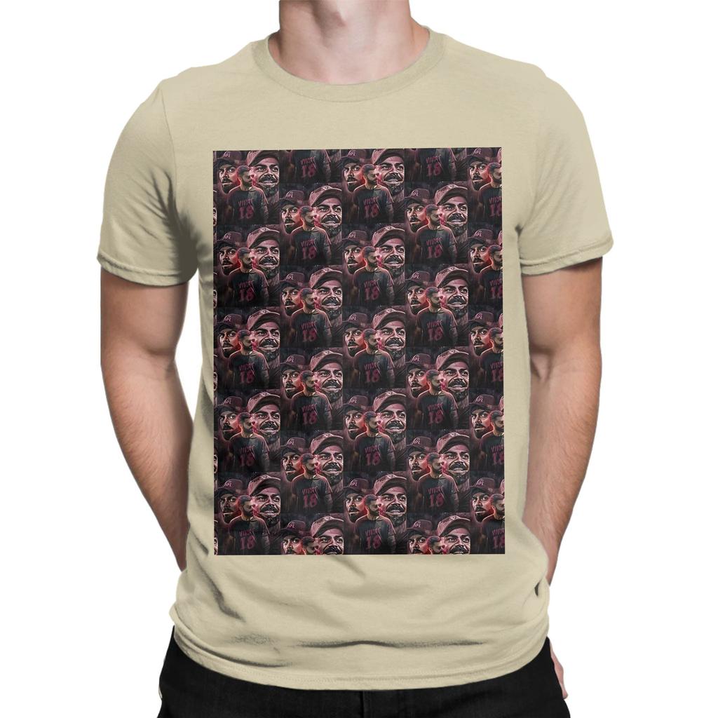 King Kohli Intense Portrait Collage RCB Funny Graphic 100 Cotton TShirt RCB Tops Tees For Unisex
