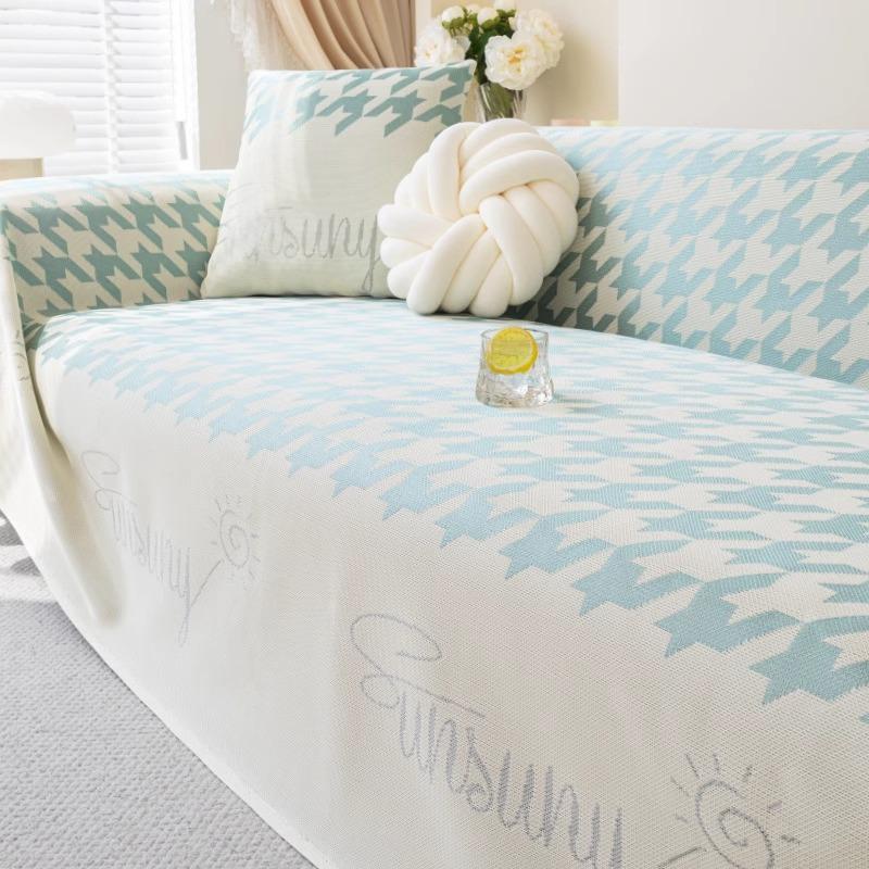Ice Silk Sofa Towel Summer Cool Breathable Sofa Cover Dust Cover Summer One-Piece Sofa Large Cover Cloth