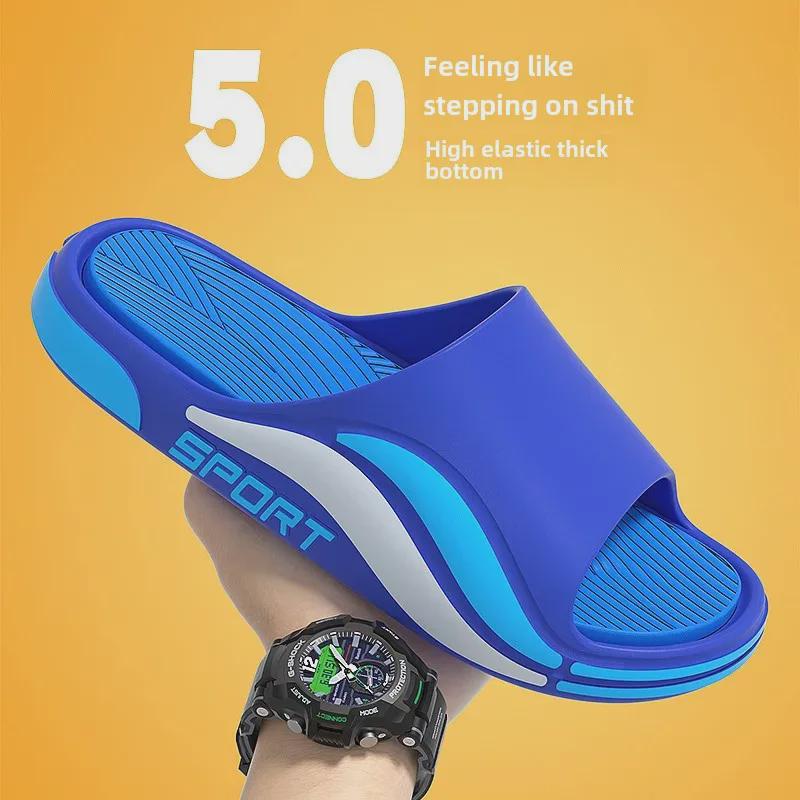 Прочные мужские и женские тапочки с высокой эластичностью и толстой подошвой для лета, идеально подходят для использования на открытом воздухе и домашнего купания