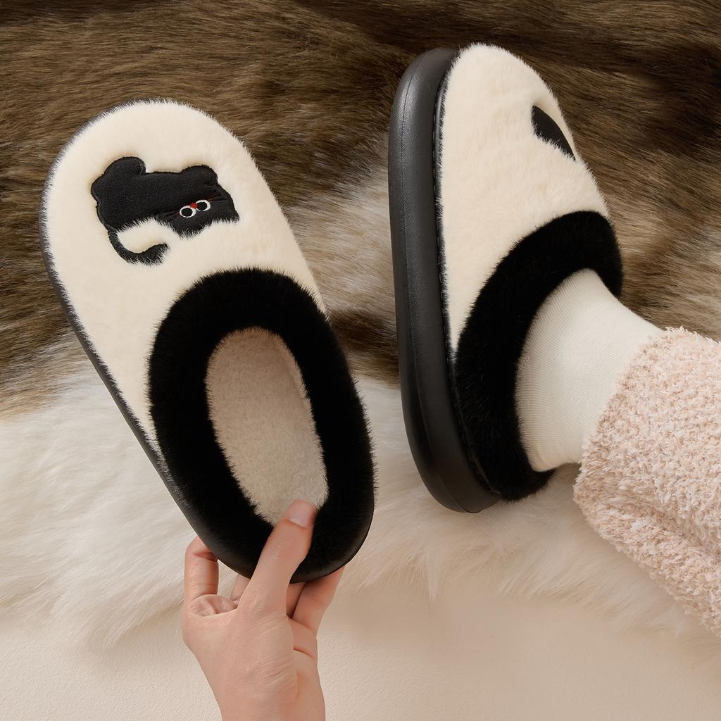 Cute Cartoon Cotton Slippers 2025 Winter New Indoor Home Plush Warm Plush Slippers