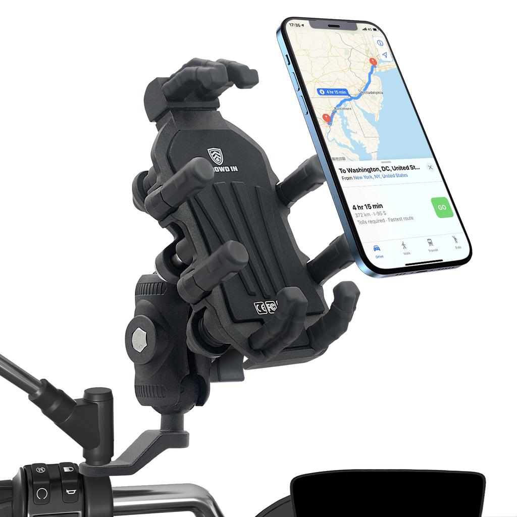 Motorcycle Phone Mount, Upgrade Anti-theft Ultra-Stable Bike Phone Holder,Phone Clamp for Motorcycle, Rearview Mirror Phone Mount for IPhone, Samsung