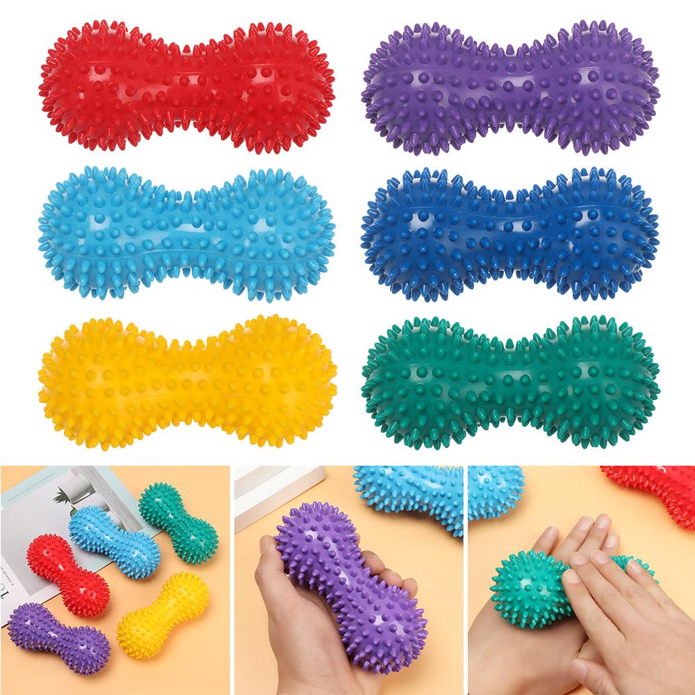 Фитнес Тренировки Йога Массажный мяч в форме арахиса Колючий массажер Фасциальный мяч