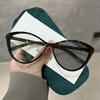 Trendy Cat Eye Photochromic Myopia Glasses Retro Oval Frame Color Changing Minus Diopter Eyewear Ultralight Near Sight Glasses