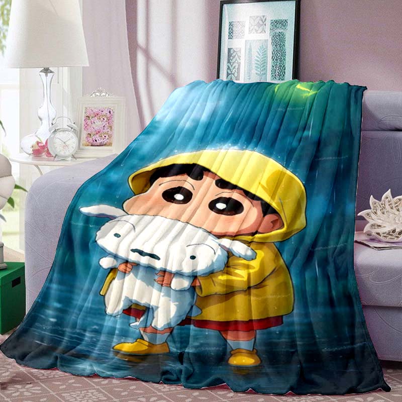 This Crayon Shin-chan cartoon blanket is made of warm and comfortable flannel and is suitable for bedrooms, sofas, beds, chairs,