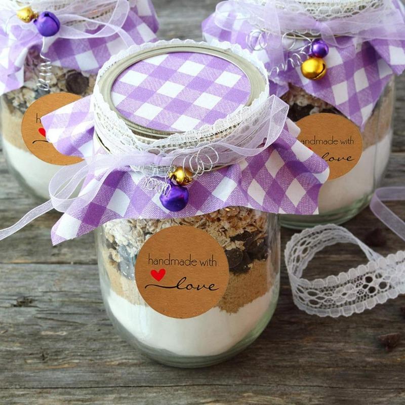 500 шт. 1,5 дюйма «сделай сам», ручная работа, ручная работа с любовной этикеткой, свадебные наклейки, клейкая наклейка, круглые крафт-этикетки