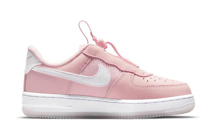 Nike Nike Air Force 1 Toggle SE Устойчивые к истиранию Низкие Детские скейтбордические кроссовки Розовый Цветок Дети Возраст 3-7 лет DB1814-600