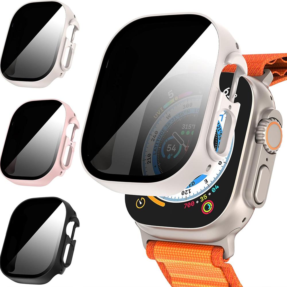 Чехол для конфиденциальности для Apple Watch 9 8 7 6 5 SE Ultra 2 49мм 44мм 45мм 41 40мм Защитное стекло для экрана Защитная крышка iWatch