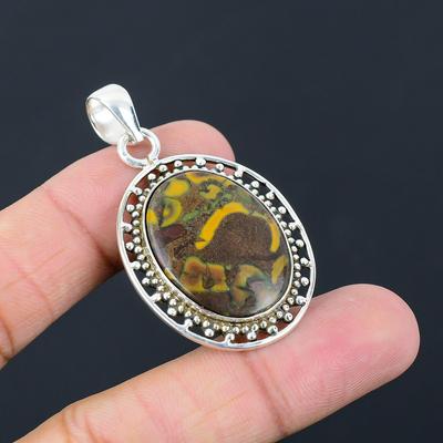 Подарок для нее Кулон из ювелирных изделий из натурального фруктового яшмового драгоценного камня, стерлинговое серебро 925 пробы