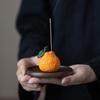 Креативная керамическая оранжевая подставка для благовоний Креативная курильница для благовоний Деревянная тарелка для благовоний Пепельница Буддийские принадлежности Домашний декор