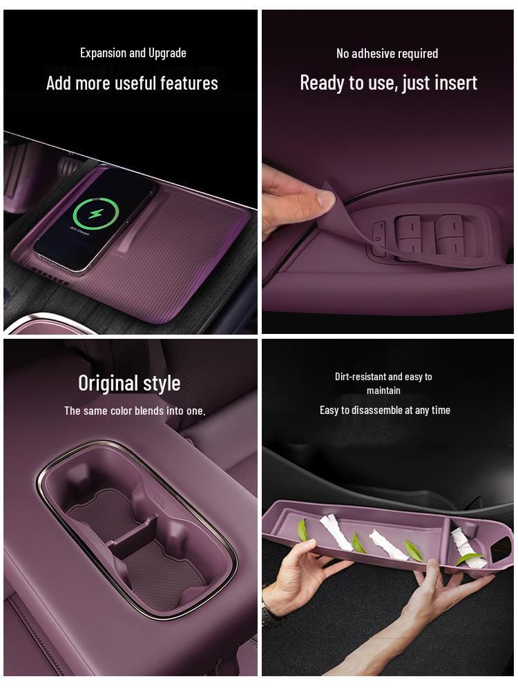 Силиконовые коврики для Xiaomi SU7/YU7: Центральная консоль, подстаканники и предметы первой необходимости в салоне