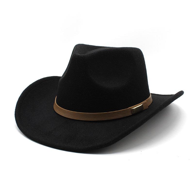 Woolen Western Cowboy Top Hat Jazz Hat Minority Style Fashion Hat Men'S And Women'S Couple Hat