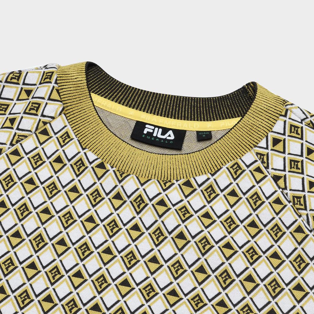 Fila Изумрудный клетчатый повседневный пуловер с круглым вырезом женский свитшот F11W414201F-ZA