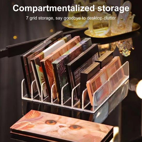 2 шт. Органайзеры для палитр теней для век, стеллажи с 7 отсеками, прозрачные держатели для хранения косметики