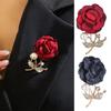Faux Pearl Fabric Rose Brooch Artificial Flower Brooch Pin for Women Rhinestone Lapel Pin Clothing Accessories for Coat Hat Bag