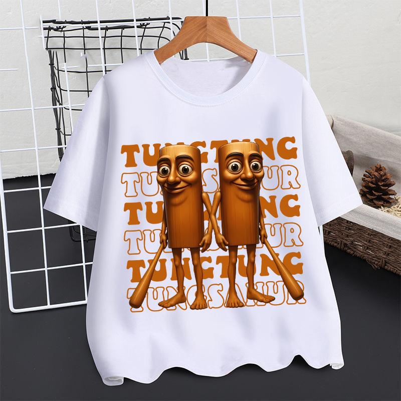 2025 Тралалеро Тралала Футболка Мальчики Лето Тунгтунг Сахур Маразм Короткий Рукав Детская Аниме Фигурки Футболки Топы Детская Одежда Подарок