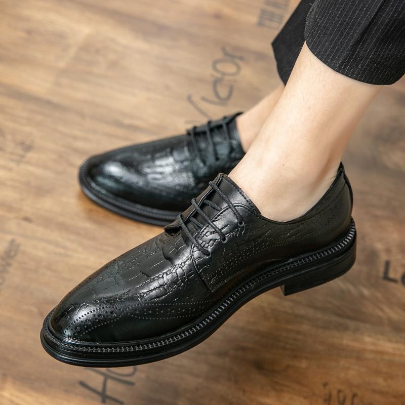 Мужские формальные туфли на платформе Оксфорд для мужчин, итальянские модельные туфли, свадебные роскошные модные кожаные туфли с острым носком, большой размер