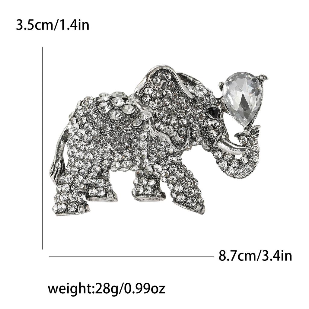 Изысканная универсальная брошь в виде слона со стразами из сплава, креативная легкая роскошная брошь для мужской и женской одежды, ювелирное украшение на булавке