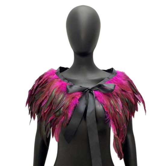 Женская шаль в готическом стиле, перьевая накидка, шарф, наплечная шаль, карнавальный костюм, винтажная шаль ручной работы с регулируемым атласным галстуком