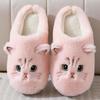 Cute Cat Slippers Fluffy Furry Women Home Platform Slippers Men Winter Plush Slides Indoor Fuzzy Slippers Lovely Cotton Shoes