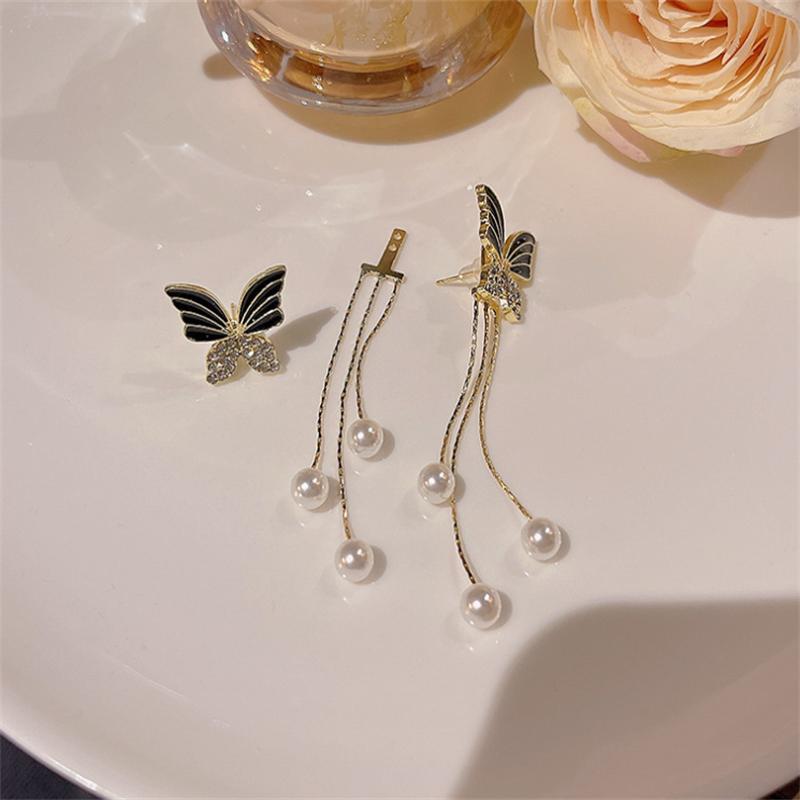 Fashion Black Butterfly Tassels Dangle Earrings for Women's Earrings Jewelry Girl Gift Brincos