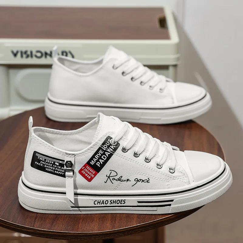 Лето 2025 Новые мужские низкие парусиновые кеды Дышащие Повседневные Универсальные Студенческие Модные Кроссовки для Молодежи