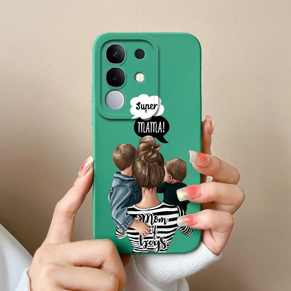 Чехол для Vivo S19 Pro Y04 T4x iQOO Z9s V30 V40e V50 V40 Lite(ИДН) Y29 Y29S Y39 Y19S Чехол из жидкого силикона с милым узором для Vivo Capa