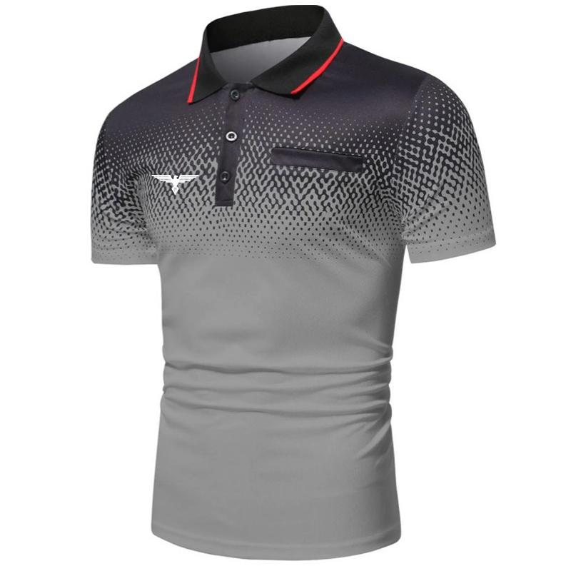 Простая и просторная мужская рубашка поло с лацканами, модная и популярная новая быстросохнущая рубашка поло лета 2023 года.