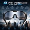 Спортивные умные очки с камерой 4K HD с защитой от тряски и 3D стереодинамиками, поляризационные солнцезащитные очки UV400, Bluetooth, ИИ, для улицы, видео от первого лица (POV)